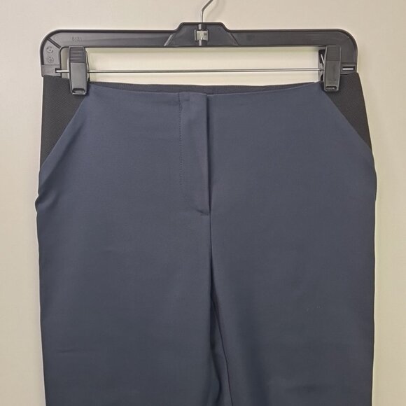 Armani Collezioni Women’s Navy Stretch Trousers with Side Elastic Panel Size 2 - Picture 3 of 12